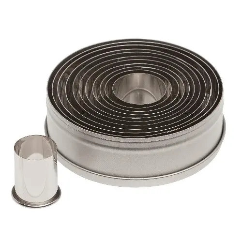 11-Piece Plain Round Cookie Cutter Assortment 1