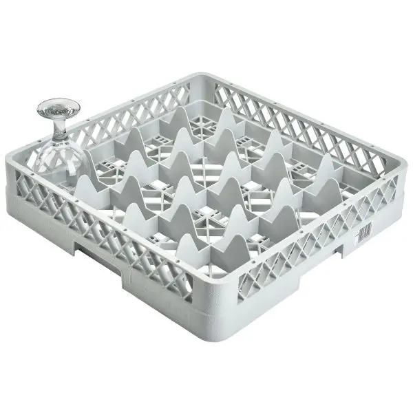 16-Compartment Genware Glass Rack With 4 Extenders – Single Unit 1