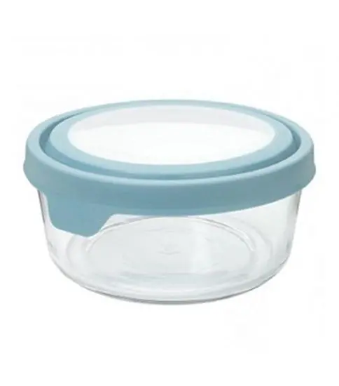 2-Cup Round Food Storage Container With Mineral Blue Trueseal Lid 1