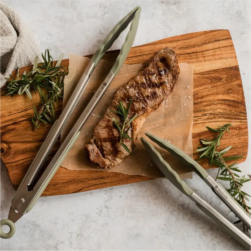 2-Piece Silicone-Tipped Tongs Set – Get A Grip (9" And 12") 1