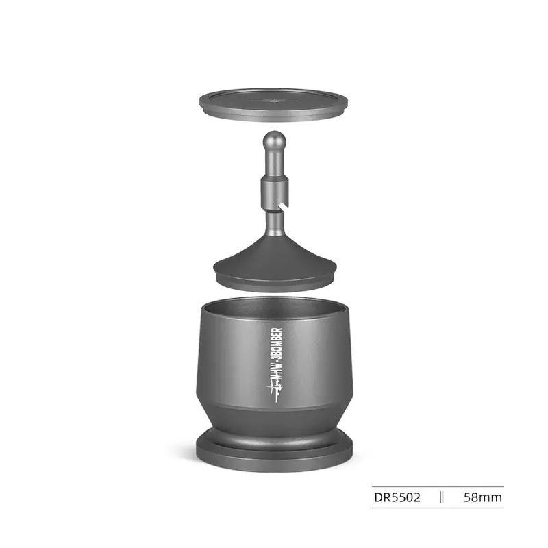 3 Bomber 58Mm Gray Dosing Funnel For Espresso Prep 1