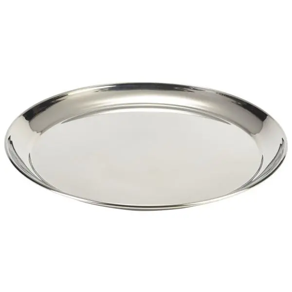 300Mm Stainless Steel Round Serving Tray – Single Unit 1
