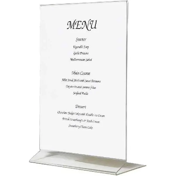 A4 Acrylic Menu Display Stand – Sleek Transparent Holder – Single Unit 1