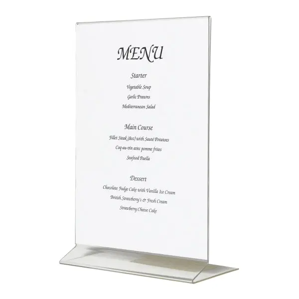 A5 Acrylic Menu Display Holder – Single Unit 1