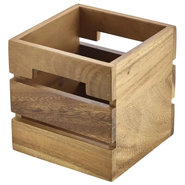 Acacia Wood Display Box & Tiered Riser – 15 Cm Height, Natural Grain Finish, Single Unit 1