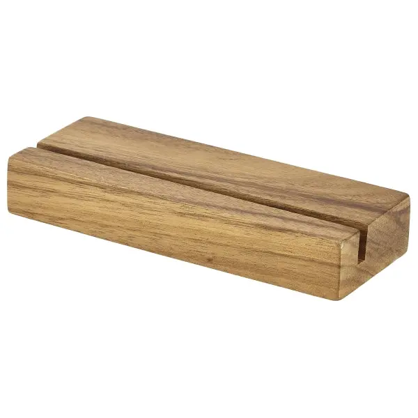 Acacia Wood Menu Stand – Compact 20 X 3.2 X 7.5Cm Tabletop Display Holder 1
