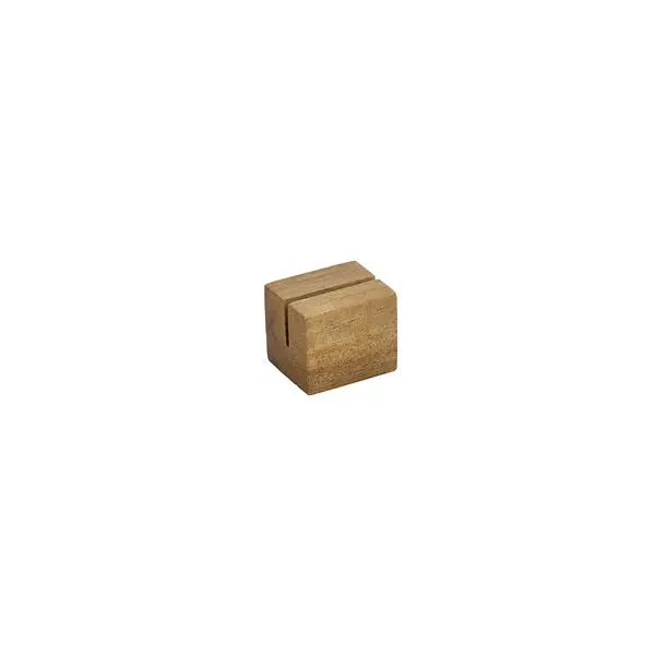 Acacia Wood Mini Sign Holder (3 × 2.5 × 2.5 Cm) – Natural Finish 1