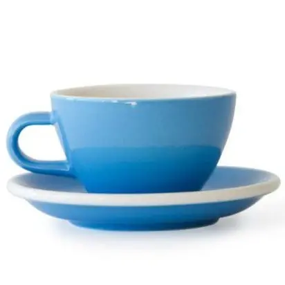 Acme Cappuccino Cup In Blue, 190 Ml With Matching Saucer 1