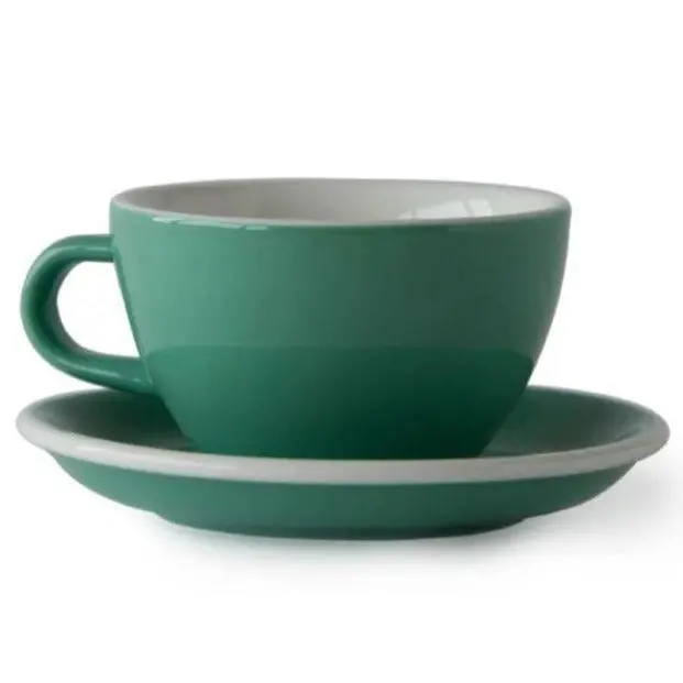 Acme Cappuccino Cup In Green, 190 Ml With Matching Saucer 1