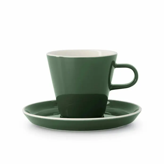 Acme Dark Green Roman Ceramic Mug Set – 270Ml With Saucer 1