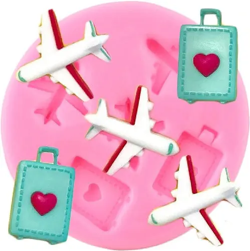Airplane And Luggage Travel-Themed Silicone Mold 1