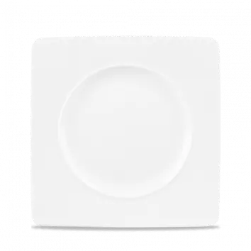 Alc Ambience White Medium-Rim Square Plate – 8.25 Inch, Pack Of 6 1