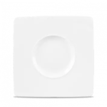 Alc Ambience White Wide-Rim Square Plate – 8.25 Inch, Pack Of 6 1