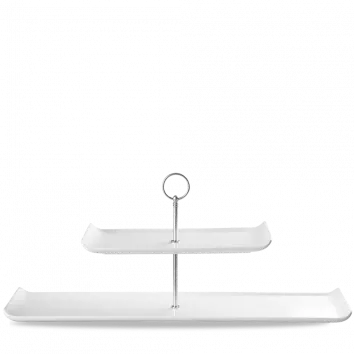 Alchemy Balance White Extended Rectangular Plate Tower – 22 X 6 Inch, Pack Of 2 1