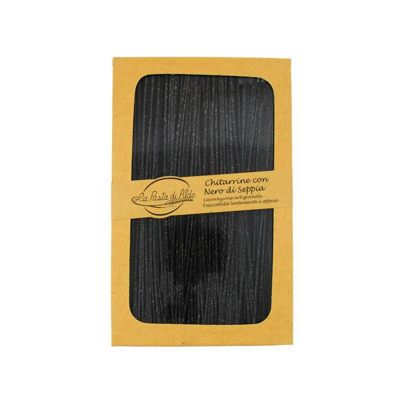 Aldo Cuttlefish Ink Chitarrine Pasta – Artisan Egg Noodle, 250G 1