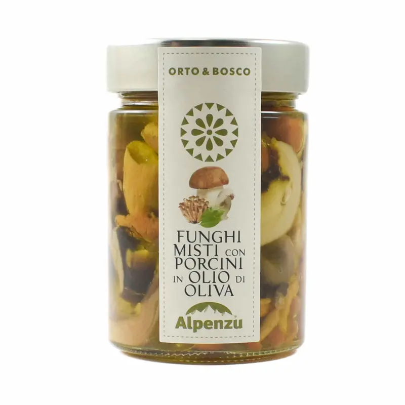 Alpenzu Mixed Wild Mushrooms In Olive Oil – Includes Porcini, 310G 1