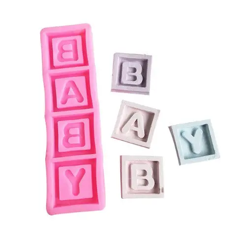 Alphabet Baby Block Silicone Mold 1
