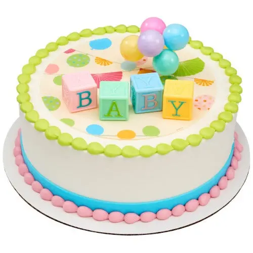 Alphabet Block Cake Topper – 'B-A-B-Y' Theme 1