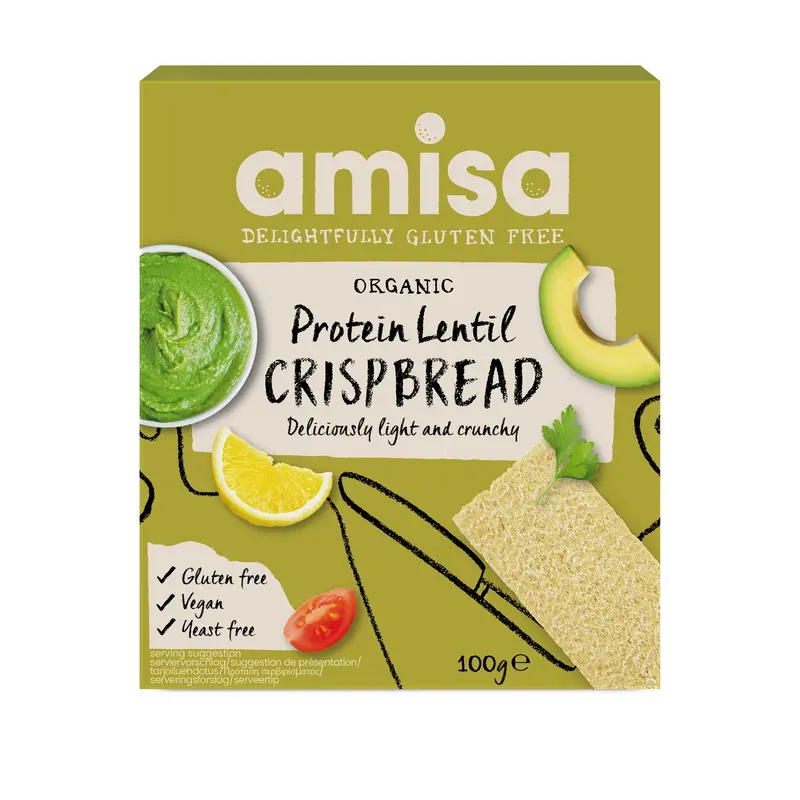 Amisa High-Protein Lentil Crispbreads – Pack Of 12 (100G Each) 1