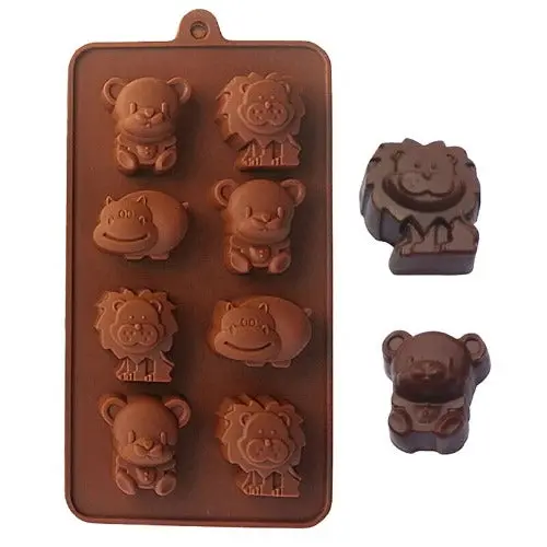 Animal Trio Silicone Mold – Bear, Lion, And Hippo Shapes 1