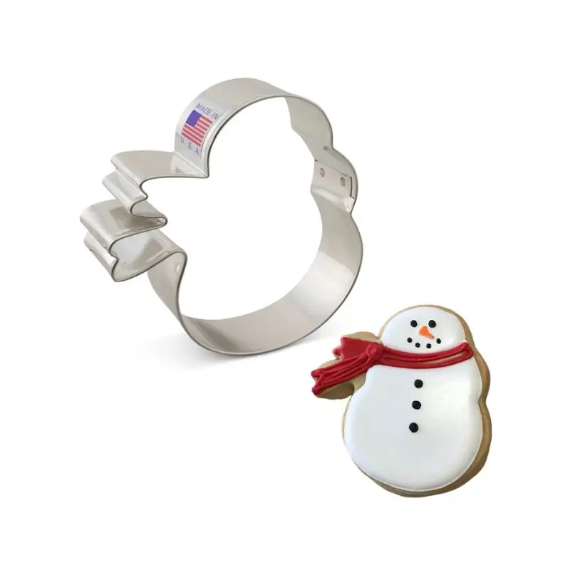 Ann Clark Snowman With Scarf Cookie Cutter – 3.5-Inch Winter-Themed Baking Tool 1