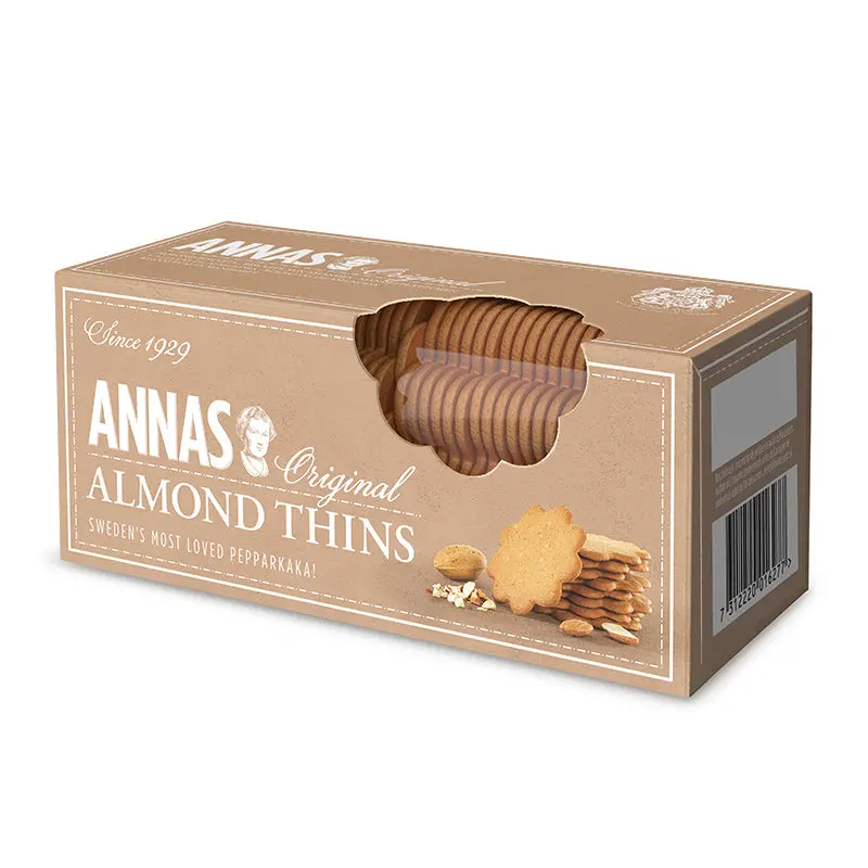 Anna’S Almond Thins – 12 × 150G Crispy Snack Pack 1