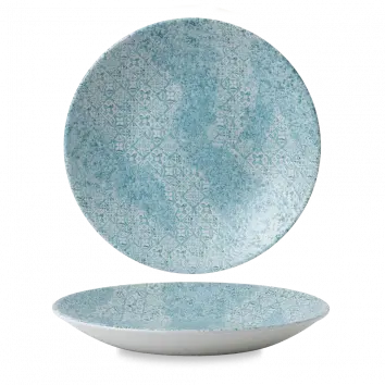 Aquamarine Medium-Tile Deep Coupe Plate – 11-Inch Diameter, Pack Of 12 1