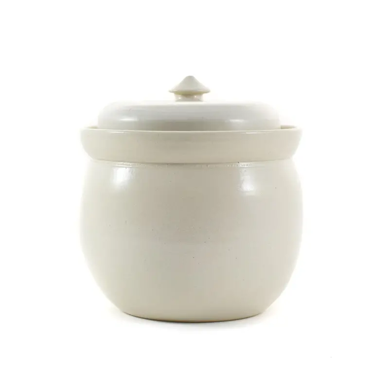 Artisan White Stoneware Fermenting Crock – 2-Litre Size 1