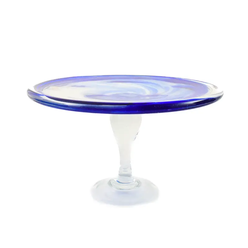 Artisanal Murano Glass Blue Cake Display Stand – 25Cm 1