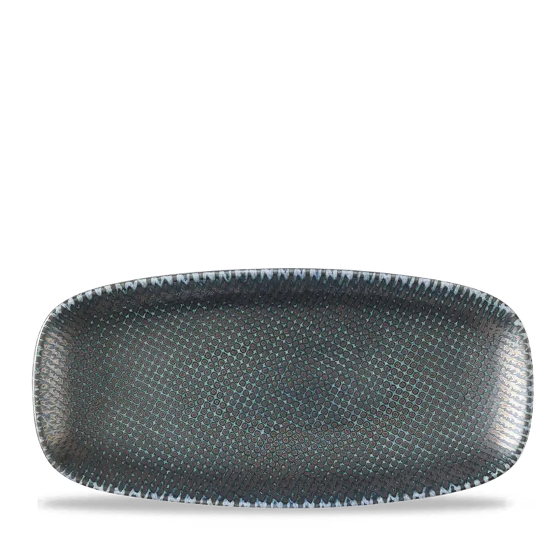 Astro Metallic Blue Oblong Chef’S Plate – 10.6 X 5 Inches, Pack Of 12 1