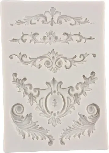 Baroque Scroll And Lace Silicone Detail Mold 1