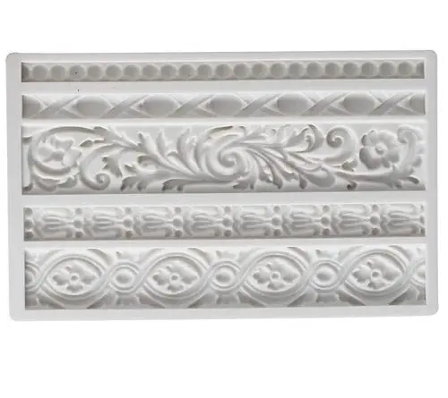 Baroque Scroll Border Silicone Mold 1