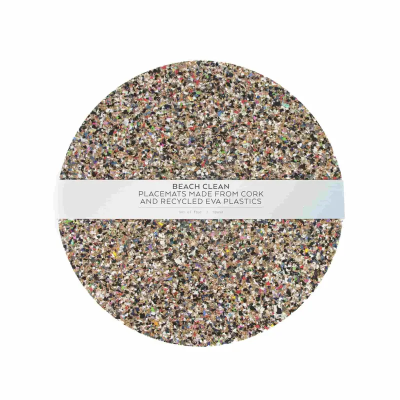 Beach-Clean Recycled Cork Round Placemats (Set Of 4), 30Cm 1
