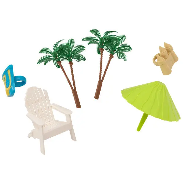 Beach Vacation Cake Topper: Chair And Umbrella Set 1