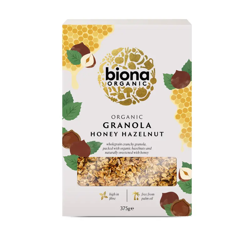 Biona Honey & Hazelnut Granola – Case Of 6 (375G Boxes) 1