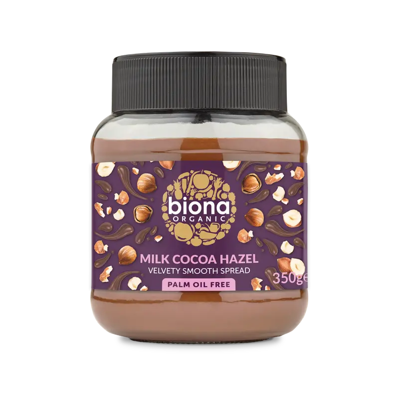 Biona Milk Chocolate Hazelnut Spread – 6-Pack (350G Each) 1