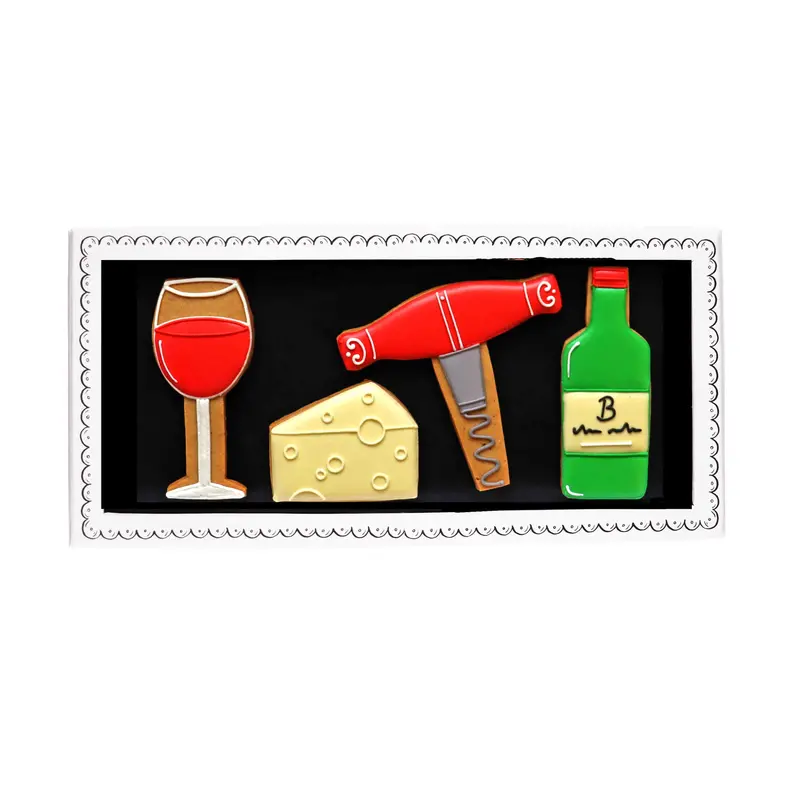 Biscuiteers Cheese & Wine Themed Letterbox Iced Biscuits – 60G 1