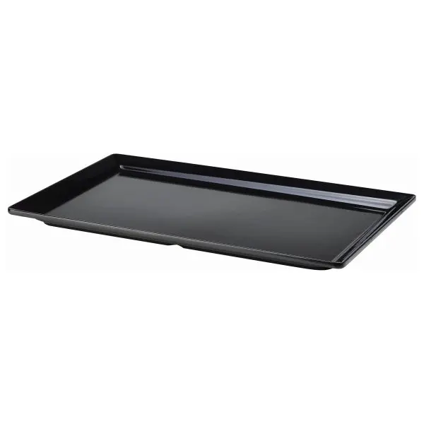 Black Gn 1/1 Melamine Platter – 53 × 32 Cm Heavy-Duty Serving Tray 1