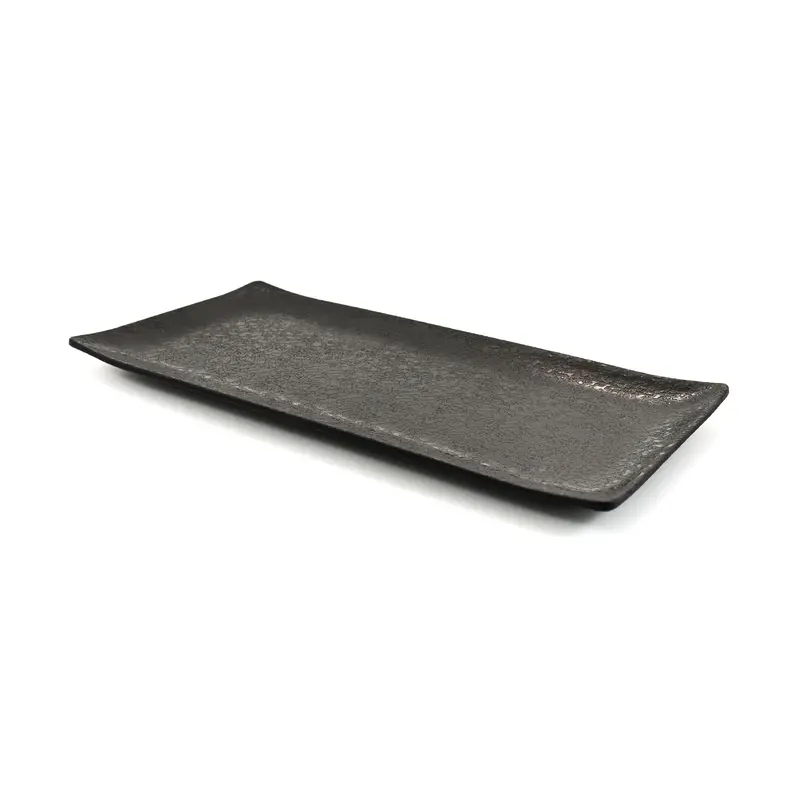 Black Rectangular Melamine Serving Platter (30 × 15 Cm) 1