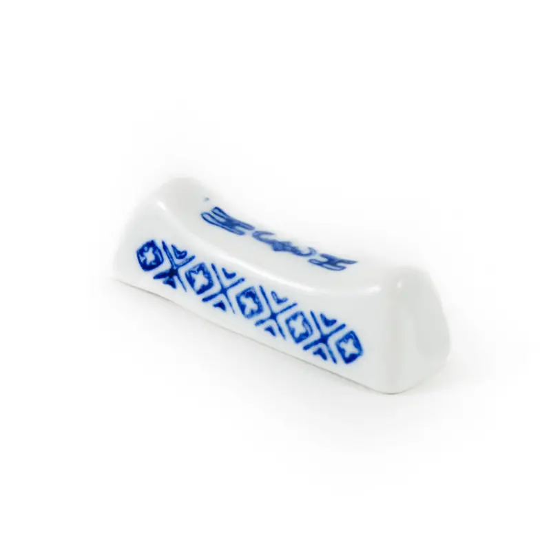 Blue Rice Pattern Ceramic Chopstick Rest 1