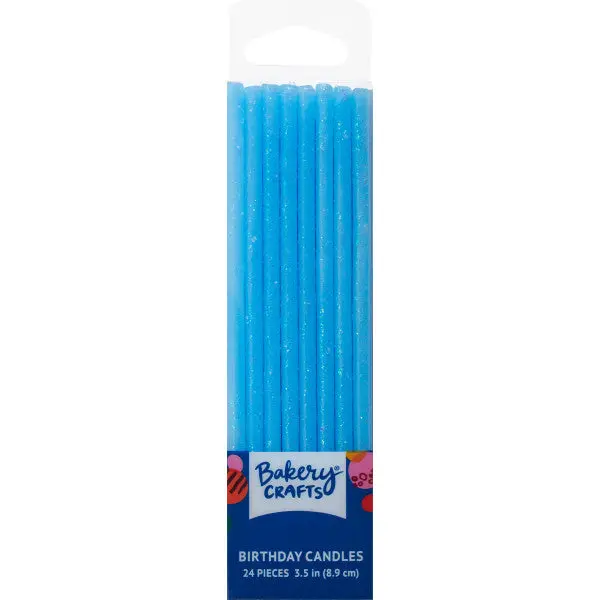 Blue Slim Glitter Candle – Sparkling Accent For Parties And Events 1