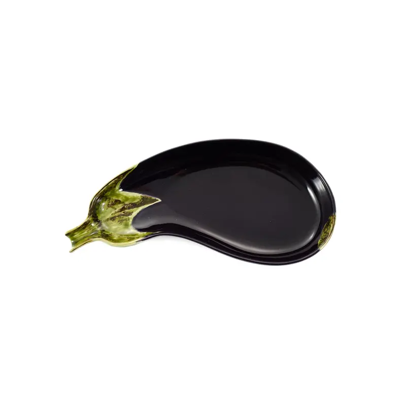 Bordallo Pinheiro Ceramic Eggplant Platter – 24.5 Cm Handcrafted Serving Dish 1