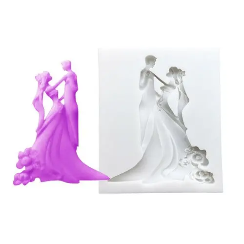 Bride And Groom Figurine Silicone Mold For Wedding Desserts 1