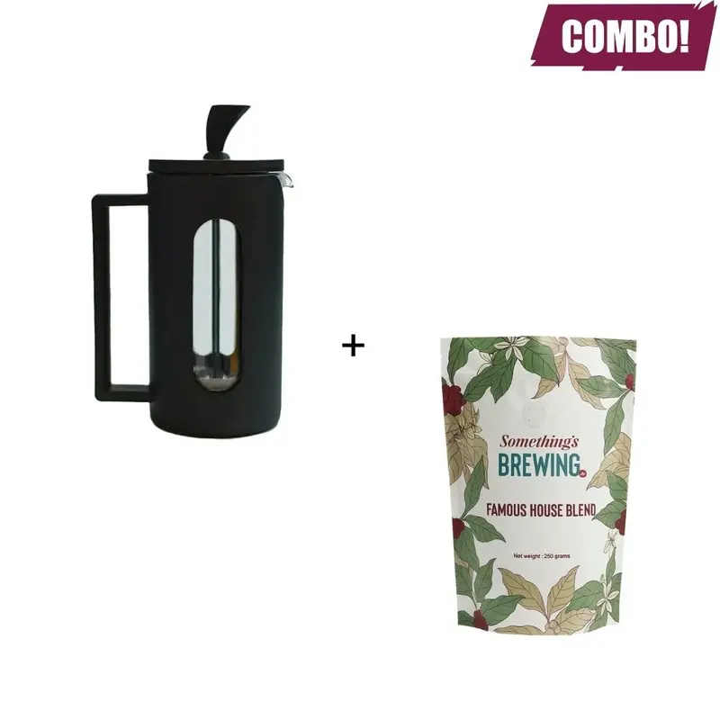 Budan 350Ml French Press With 50G Signature House Blend Coffee 1
