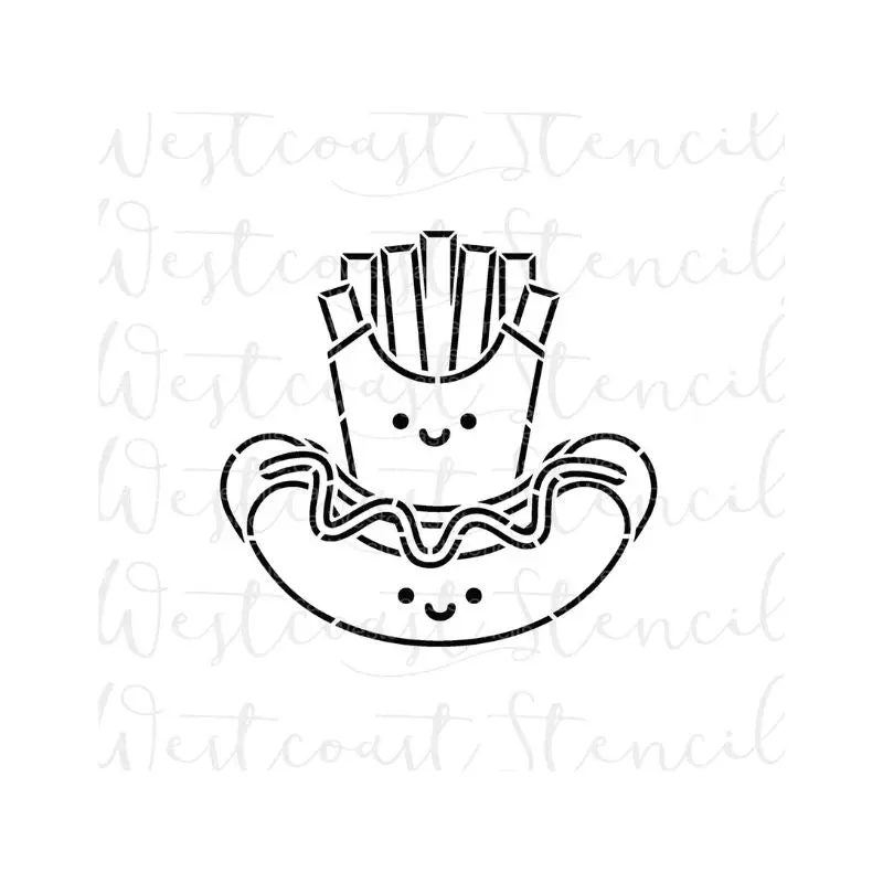 Build-Your-Own Fries And Hot Dog Cookie Stencil 1
