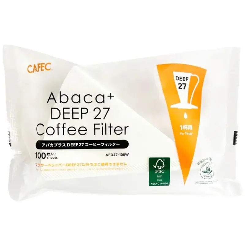 Cafec Abaca Fiber Paper Filters – Deep 27 Size, Eco-Friendly, 100-Pack 1