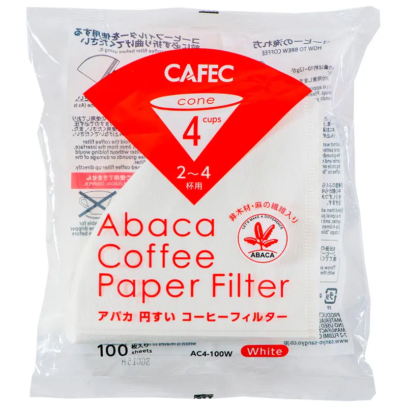 Cafec Abaca Paper Filter Cups – Pack Of 4 Single-Serve Pour-Over Filters 1