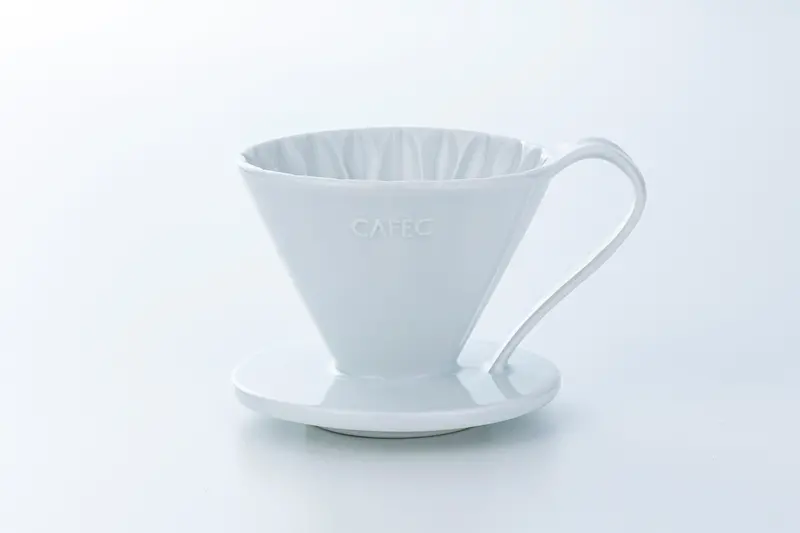 Cafec Arita Ware Ceramic Dripper Cup 01 – Glossy White Japanese Craft 1