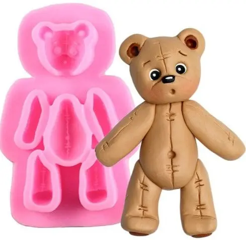 Cartoon Bear Face Silicone Fondant Mold 1