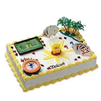 Casino-Themed Cake Topper For Adult Birthday Or Vegas-Style Parties 1